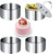 Emporte Piece Rond, Cercle a Patisserie, Moules à Mousse, 4PCS avec Poussoir Cercles de Présentation Moules à Tartelettes Anneau de Mousse Perforée Emporte Pièce Acier Inoxydable