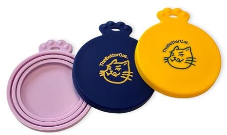 The Better Cat Tierfutter-Dosendeckel, 3er-Set Universal-Silikon-Dosendeckel für Tierfutterdosen, BPA-frei, spülmaschinengeeignet. Deckel für Dosen für Katzen