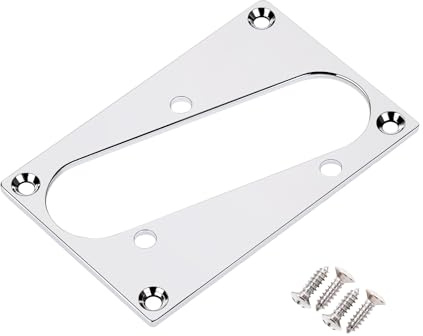 Banworks Single Coil Pickup Cover Mounting Ring TL Bridge Pickup Frame | Metal Pickup Cover Plate Ring for Telecaster Tele JT/SYQG-09 Chrome