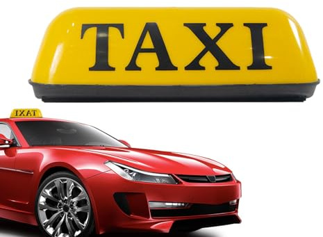12 V Taxischilder - Autodachlampe, Taxi -Dachlicht | Magnetisch wasserdichtes Taxi -Kabinen -Dachbeleuchtungsschild, Druckknopfschalter mit hoher Sichtbarkeitsschalter für Stadttaxi (33,6x15.4x11.3 cm