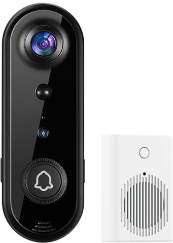 eudic Doorbell Camera Wireless 2K,[ Head-To-Toe View ],3MP Video Doorbell with 32GB SD Card/Cloud Storage,Night Vision, 2-Way Audio, PIR Motion Detection, 2.4Ghz WiFi,Alert (J5-2K-Head to Toe)