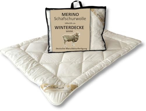 Meivita Merino Schafschurwolle Kinder Winterdecke in 100x135 cm Schurwoll Kinderdecke