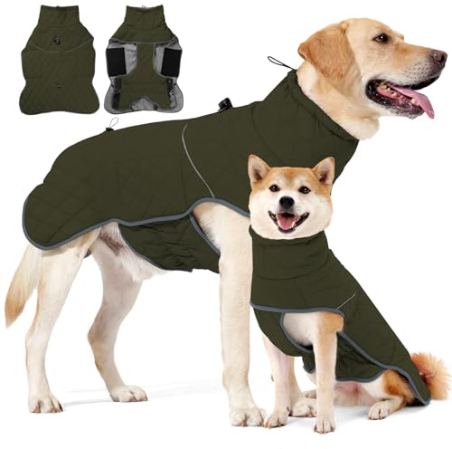 HEYWEAN hundrock vinter vattentät hundjacka med D-ring varm kappa hund fleece hundtröja reflekterande vinterrock för små medelstora stora hundar kläder hundjacka vandring vinterväst