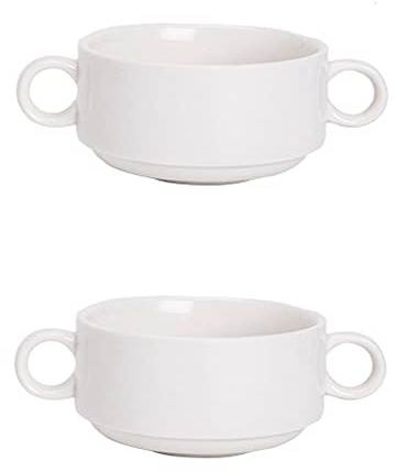 Keramisk skål soppskålar med handtag keramisk servering soppskål set för kök fransk lök soppgrytor porslinsskålar för soppa flinggryta set med 2