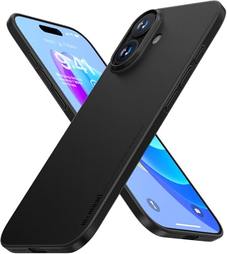 memumi Skal för iPhone 17, Tjocklek 0,3 mm, Slim Fit, Matt yta [Stötbeständigt, Halkskydd, Anti-rep] Skyddskåpa Extra Tunn för iPhone 17 - Svart