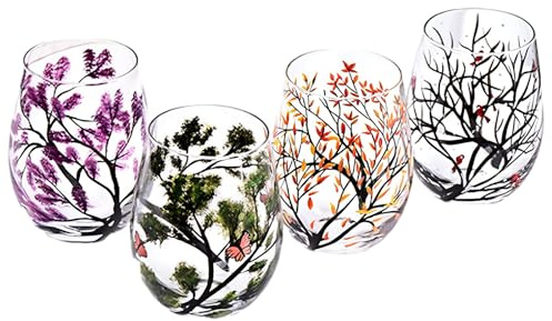 Set Di Bicchieri Da Vino Rosso - Set Di Bicchieri Da Vino Bianco Grandi E Lavabili In Lavastoviglie Per Ristoranti, Addii Al Nubilato E Feste(Four itemsB)