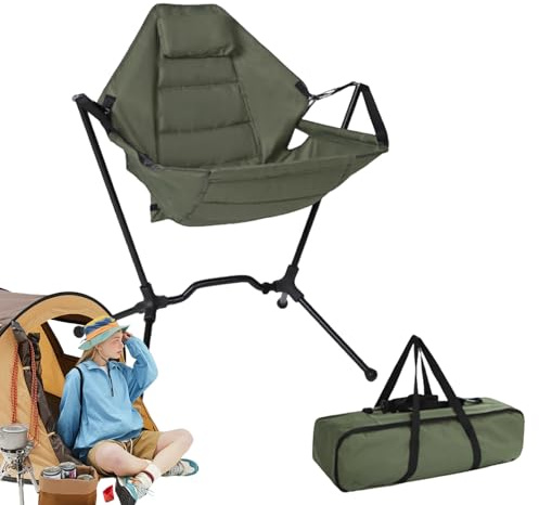 Silla de camping portátil | Taburete balancín ajustable de aluminio resistente | Silla portátil para exteriores | para picnic al aire libre, patio, césped, , playa
