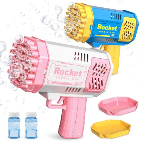 Bubble Gun, Bubble Gun Machine, Bubble Machine for Kids, Bubbles Per Outdoor Indoor Birthday Party Gifts for Boys Girls Birthday - Pink