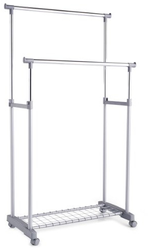 Zeller 17151 Rollkleiderständer, 2-tlg., ca. 83 x 43 x 93,5-170 cm