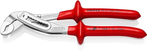 KNIPEX Alligator Wasserpumpenzange verchromt tauchisoliert, 88 07 250 | VDE-geprüft 250 mm