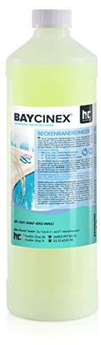 Höfer Chemie 1 x 1 L (6L) BAYCINEX® Nettoyant Ligne d'eau pour Piscine – Nettoyant Alcalin, Dissout Les Salissures Organiques et Graisses, Fabriqué en Allemagne