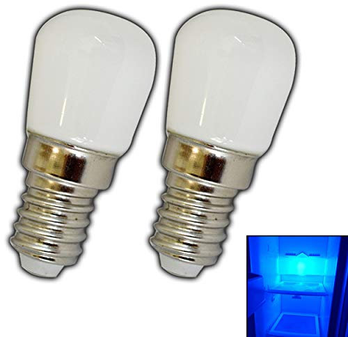 Bombillas LED E14, 2 unidades, 1,5 W, luz azul para frigoríficos