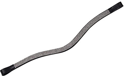 Collegiate Curved Silver Chain Brow Band Full Size Black