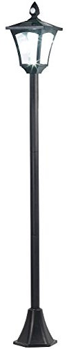 Royal Gardineer Garten Laterne LED Solar: Solar-LED-Gartenlaterne, PIR-Sensor, Dämmerungssensor, 100 lm, 160 cm (Gartenlaterne mit Bewegungsmelder, Garten Strassenlampen, Lampe Bewegung)
