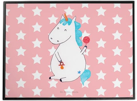 Mr. & Mrs. Panda Malunterlage Einhorn Baby - Geschenk, Einhörner, Eltern, Geburt, arbeitsunterlage, schreibtischunterlage, schreibtischunterlagen, Mutter, Schreibtisch Unterlagen, Unicorn, tischpad