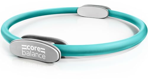 Core Balance Pilates Resistance Ring, Dual Grip Magic Exercise Circle, Double Handle Thigh Arm Toner, Physical Therapy Tool, 15 Inch