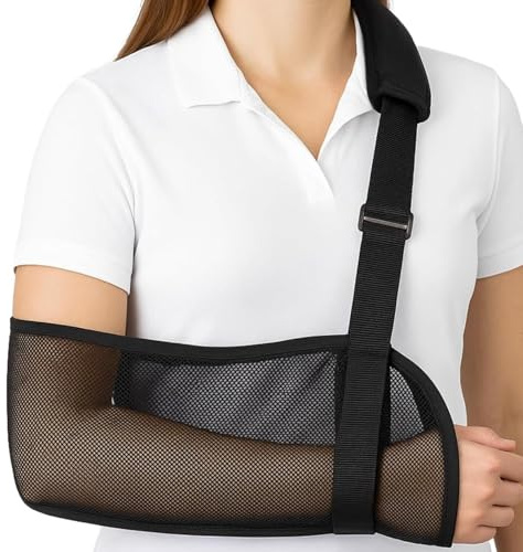 Vive Arm Sling for Shoulder Injury & Surgery Recovery - Waterproof Mesh Shower Sling Immobilizer for Rotator Cuff Support - Right Left Arm for Men & Women - Stabilize Elbow, Wrist, Thumb, Dislocation