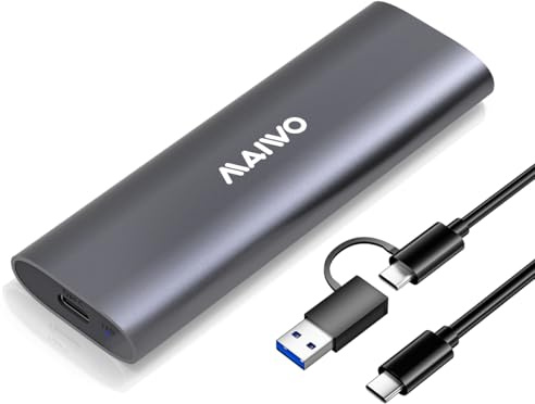MAIWO M.2 NVMe SSD Enclosure, USB 3.1 GEN2 10Gbps Tool Free USB C to M.2 NVMe SSD Adapter Reader Case, Support UASP Trim, 8TB Capacity, Aluminum