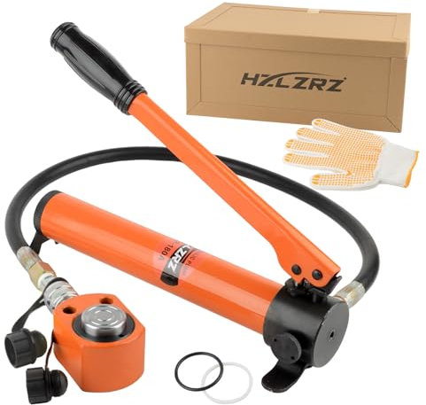 HZLZRZ 20 ton hydrauliskt cylinderuttag med CP-180 manuell hydraulisk handpump och Porta Power Kit – industriell mini hydraulisk pumpcylinder för maskiner och varvsbyggnad (RMC/201)