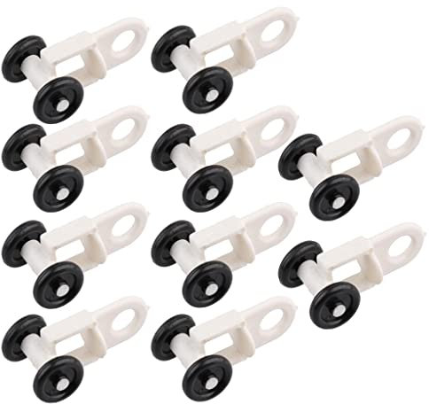 10 ganchos deslizantes para rieles de cortina de techo, 2#-30 mm, color blanco y negro, estilo 5