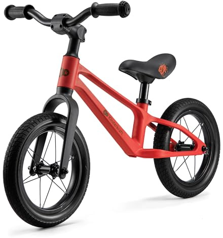 Kinderkraft ETER Bicicleta sin Pedales, Bicicleta Infantil, Bici Bebe, Regulable, Sillín Blando, A Partir de 2 años, hasta 35 kg, Rojo