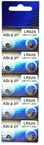 10 x AG4/LR626 Alkaline-Knopfbatterien, 1,55 V-Knopfzelle für Elektronik