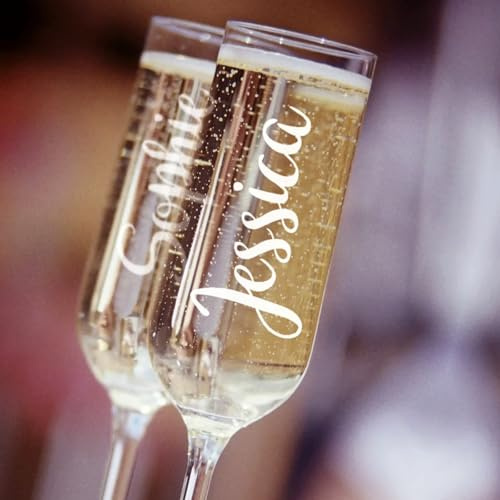 2 Etichette In Vinile Personalizzate Con Nome For Bottiglie D'acqua, Decorazioni For Matrimoni, Bicchieri Da Vino, Nomi Delle Damigelle D'onore, Adesivi Personalizzati, Palloncini