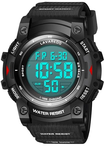 Timever Reloj para Hombre con Alarma,Cronómetro,Fecha,Luz,Reloj Digital Deportivo con Correa de Silicona,Resistente al Agua hasta 5 ATM