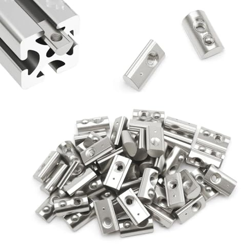 LINTRA 50 Stück Nutensteine M5 Nut 8 T mit Kugel, 30-Serie M5 Kohlenstoffstahl Nutstein, Nutenstein, Schiebemuttern, für Alu Profil c Profil 3D Drucker CNC Europanorm