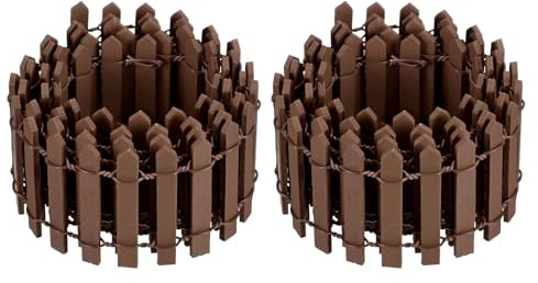M METERXITY 2-Pack Miniature Clôture De Jardin Féerique, 35 Inch 90x5cm Clôture En Bois DIY Petite Clôture Décorative En Bois pour Dollhouse/Bricolage [Marron]