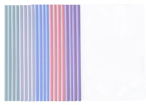 20 Pack A4 Plastic Clear Report Covers with Sliding Bars 100 Sheet Capacity