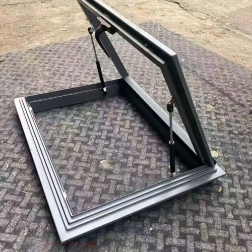 Ventana de Techo de Salida Personalizable,Aleación de Aluminio Claraboya Techo,para Ático/solárium/sótano/ático,Gris,60×60cm
