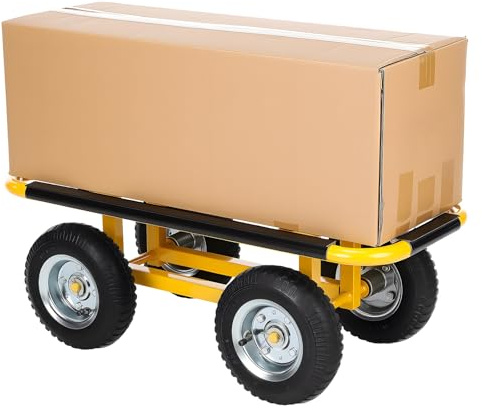 GEARFLOW Heavy Duty Dolly Trolley Removal Cart with 20.5cm Pneumatic Wheels, 150kg Load Capacity, for Moving Bulky Large Furniture, Appliances & Equipment, 75.5 × 32cm Platform