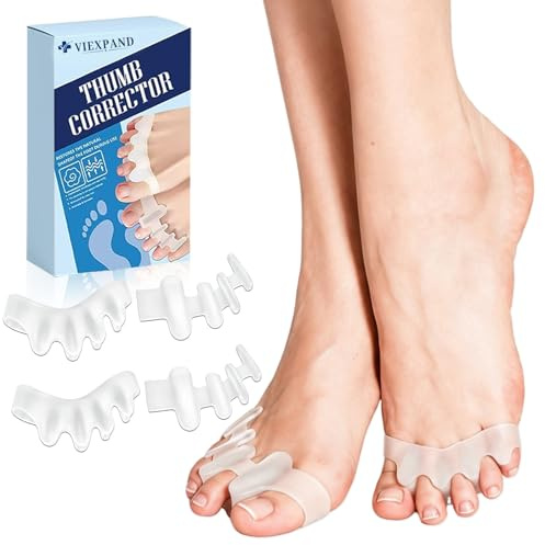 4 piezas Separador Dedos Pie, Separador de Dedos de Pie de Silicona, Corrector de Dedos de Pies, Alivia el dolor y estres en los pies, Dedo martillo corrector para Dedos Superpuestos y Hallux Valgus