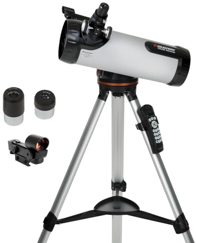 Celestron - 114LCM Computerized Newtonian Telescope - Telescopes for Beginners - 2 Eyepieces - Full-Height Tripod - Motorized Altazimuth Mount - Large 114mm Newtonian Reflector