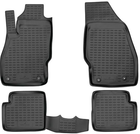 WALSER XTR Gummi Fussmatten Auto für Opel Corsa D 2006-2014, 100% passgenaue Auto Fußmatten, robuste Universal Fußmatte Auto, Gummimatten Auto, Auto Fussmatten Gummi, Auto Gummimatten