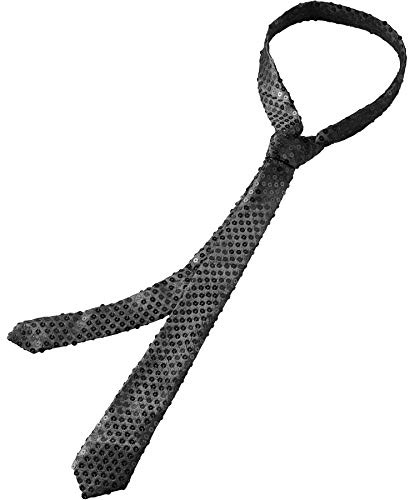 dressforfun 901021 Pailletten Krawatte für Damen und Herren, Glitzer Schlips in Einheitsgröße, schmale Krawatte für Party Kostüm Fasching Karneval - diverse Farben -