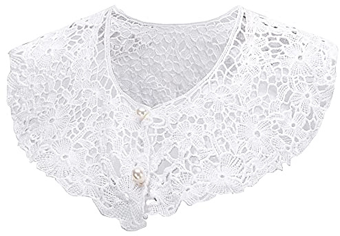 DNLKWGO Spitze Fake Kragen Mini Cape Dickey Falscher Kragen Abnehmbare Falsche Kragen Bluse für Frauen Mädchen