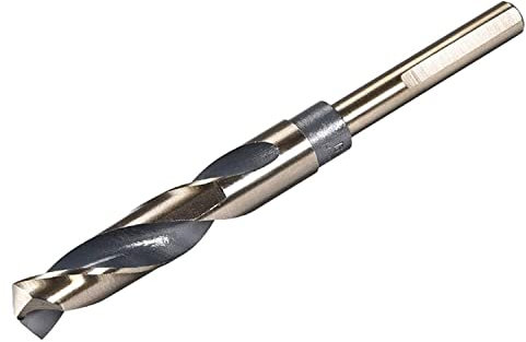 TOP-VIGOR Brocas helicoidales de vástago reducido de 13 mm con vástago de 10 mm, acero de alta velocidad 4341 brocas de perforación de diámetro de corte para aleación de acero inoxidable, metal,