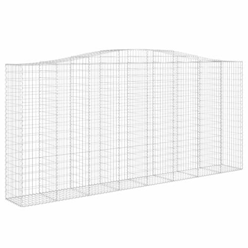 vidaXL Gabione mit Hochbogen Gabionen Steinkorb Steingabionen Mauersteinkorb Gabionenwand Drahtkorb Zaun Mauer 400x50x180/200cm Verzinktes Eisen