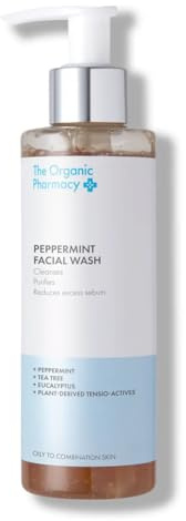 The Organic Pharmacy Peppermint Face Wash, 200ml - Cleanse and Balance, With Peppermint, Tea Tree, Eucalyptus, Refresh Skin, Organic 10.30%, Natural 87.80%