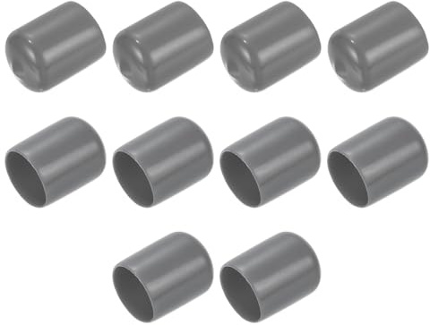 sourcing map 10pcs Rubber End Caps 21mm ID Dark Grey | Round End Cap Cover Screw Thread Protectors