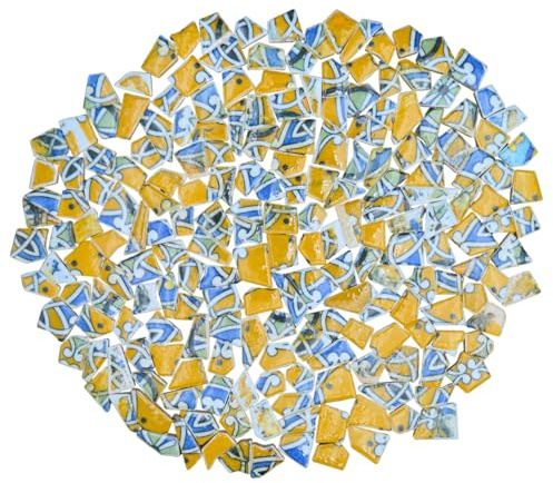 Yuvori Piastrelle per mosaico in porcellana, motivo geometrico astratto, irregolari, moderne, da 0,5 kg, fatte a mano, per bagno, soggiorno, cucina, per esterni (03, piccola)