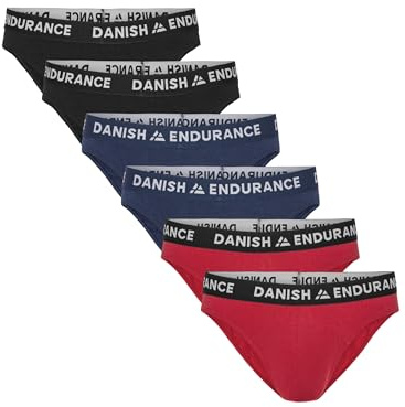 DANISH ENDURANCE Slip Uomo in bambù, Mutande Uomo Ultra Morbide e Traspiranti, Slip Comodi Senza Etichetta, 6 Paia