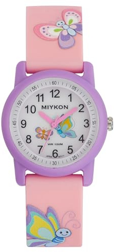 Miykon Kids Watches for Boys and Girls - Educational Gift for Kids Aged 3-15, Toddlers, Preschoolers, and Children - Easy to Read Analog Watch, Soft Resin Band, Japan Quartz, 100M Water Resistant