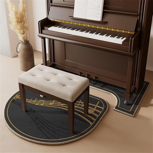 Chickwin Schallschutz Klavierteppich, Antivibrationsmatte Schalldichte Teppich Matte rutschfest Geteilter Typ für Schalldämmung Klavier/Studio/Wohnzimmer -Notenblätter (Gold,70x160cm)