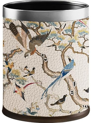 Hrippy Poubelle en Cuir De Style Antique, Corbeille À Déchets pour Maison, Poubelle pour Salon Chambre À Coucher