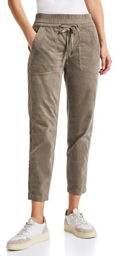 Street One Pantalon en Velours côtelé Coupe Ample Marron foncé 42