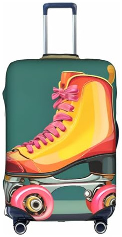Bkdogkt Housse de protection lavable avec fermeture éclair dissimulée Motif patins à roulettes rétro, Blanc, Small