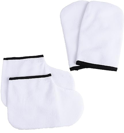 CHICAMPERA Guantes y Botines de Cera de Parafina Manos y Pies, Poliéster y Franela, Mantienen el Calor en Spa y Salón Profesional